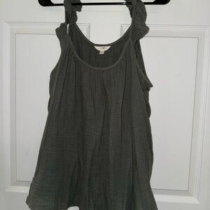 Terra & Sky Ruffled Green Tank Top